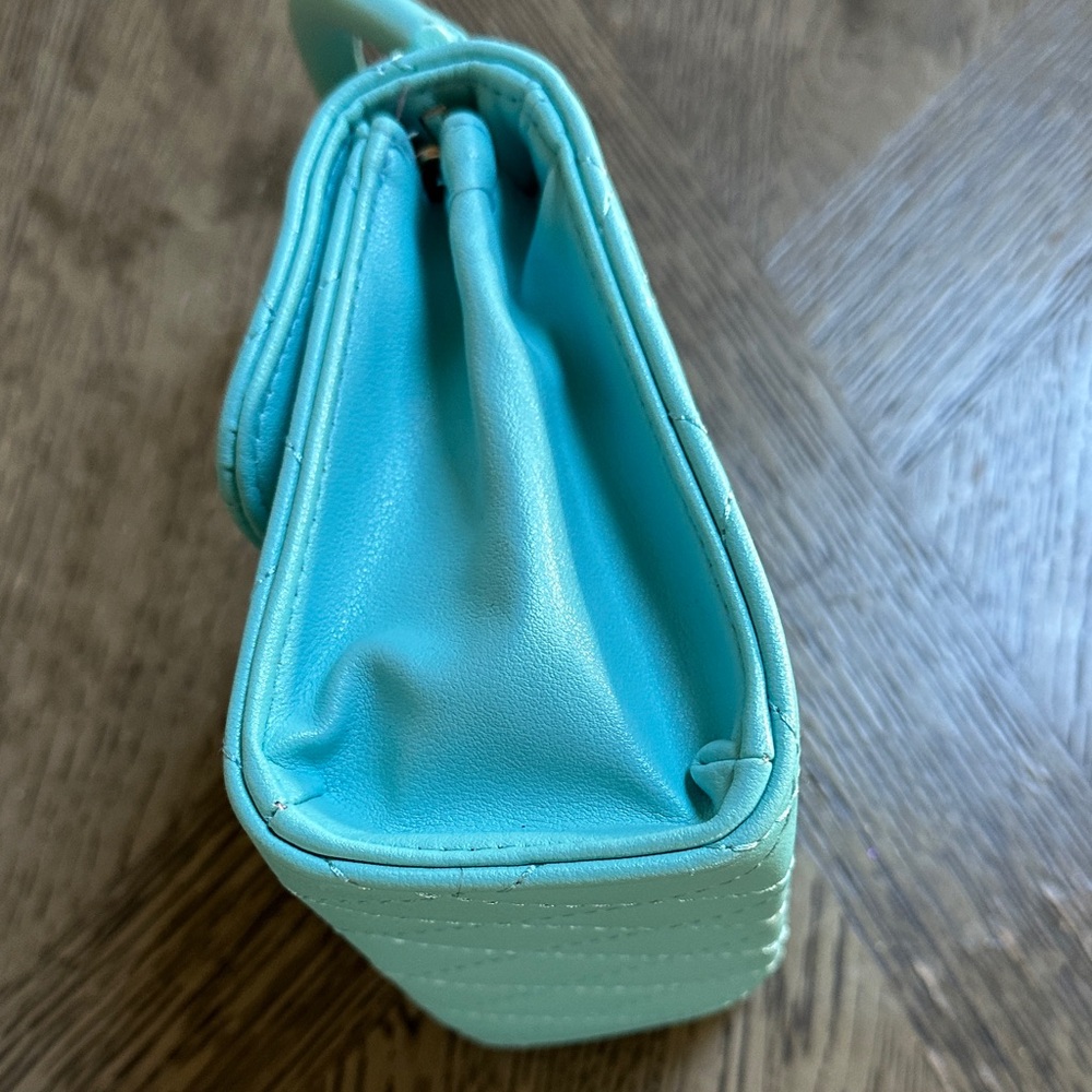 Aqua Quilted Small Handbag - Picture 3 of 12